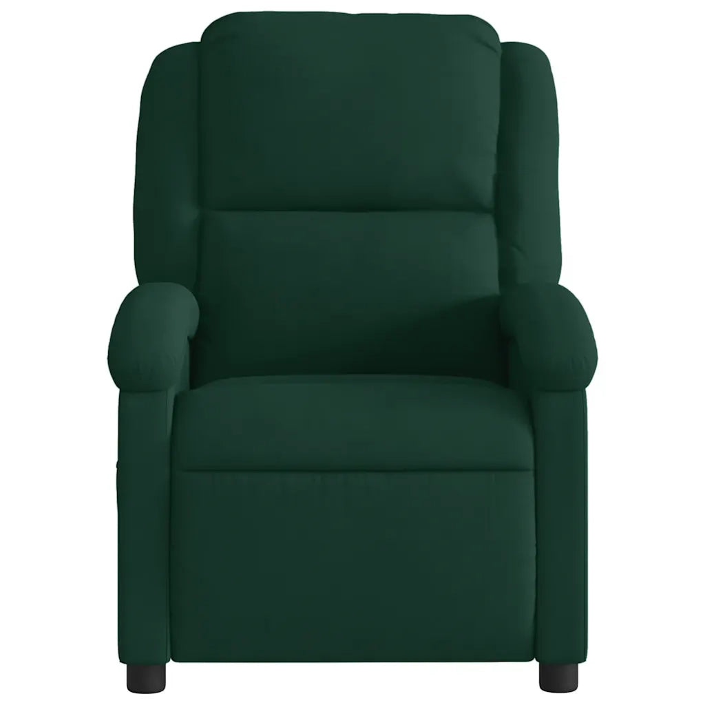 Divano Sedia-Poltrona reclinabile massaggiante in Velluto Verde Scuro 729331