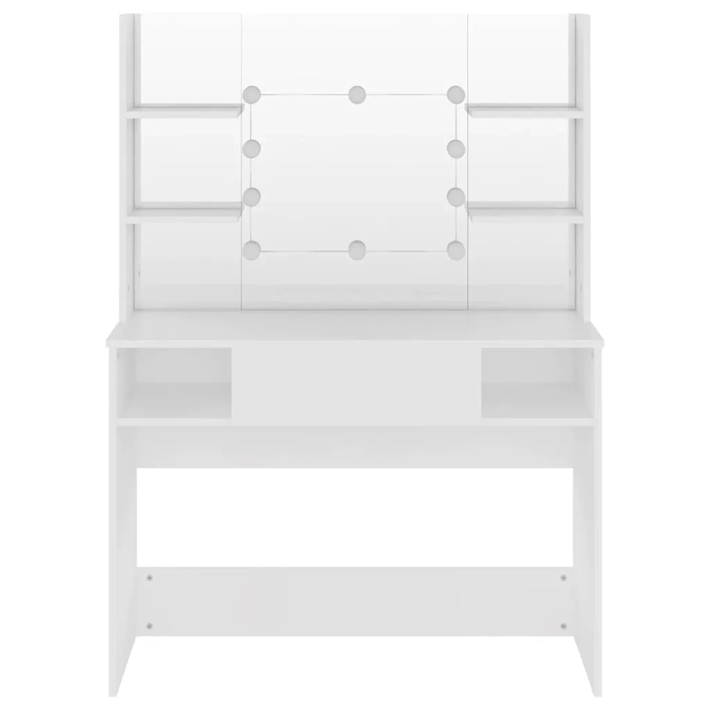 Toeletta con Luci LED 100x40x135 cm in MDF Bianca