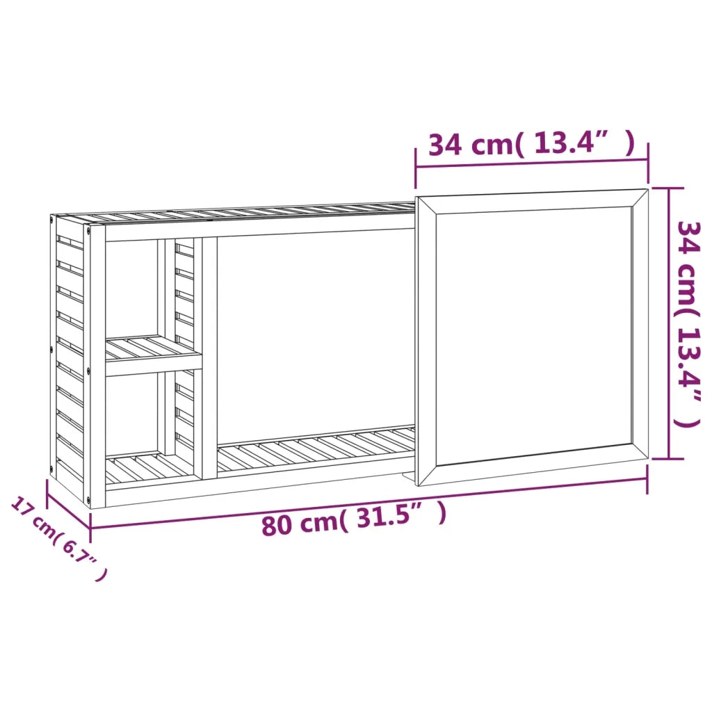 Armadietto a Specchio-Mobile con specchio 80x17x34 cm in Legno Massello di Noce