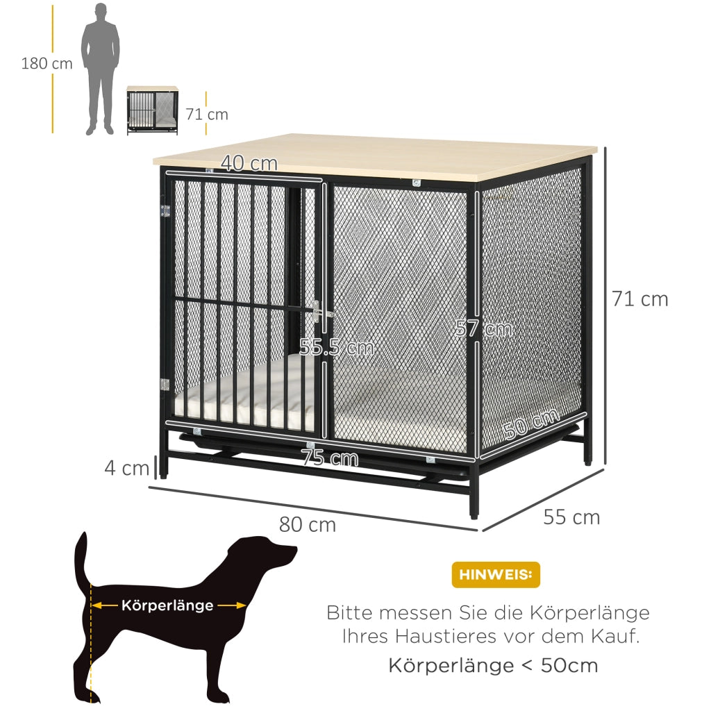 Gabbia per Cani ¨C Minimal ¨C Nero, Acciaio, 80x55x71