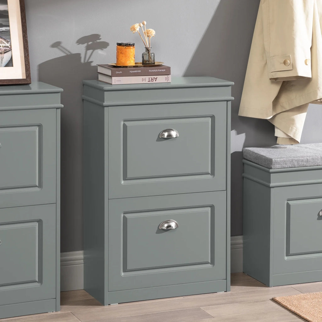 Scarpiera Salvaspazio Slim Portascarpe Salvaspazio Regolabili 54x24x83cm Grigio FSR78-HG