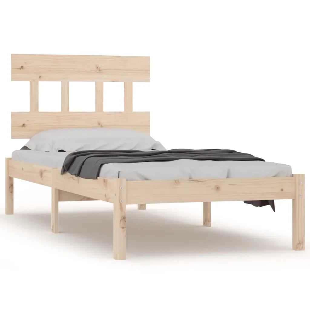 Letto singolo | Letto per adulti | Giroletto in Legno Massello 90x190 cm Single