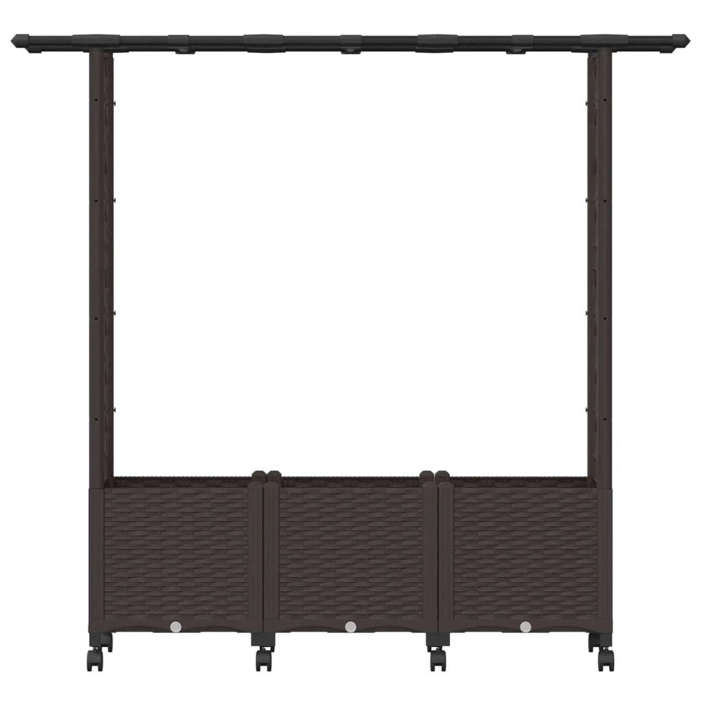 Letto Rialzato con Griglia e Tetto Marrone 162,5 x 40 x 142 cm 3423116