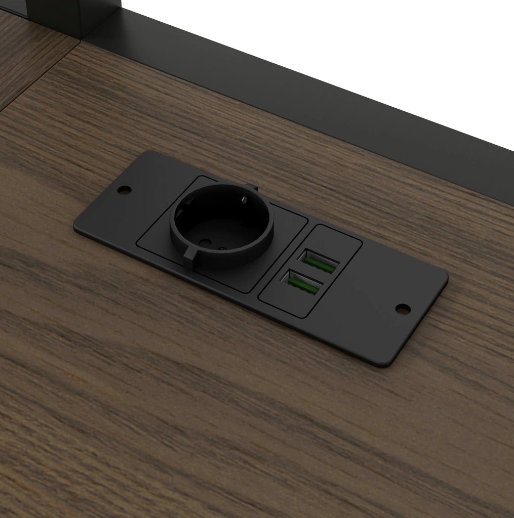 Letto a soppalco in metallo 140x200 con scrivania, scale contenitive e LED
