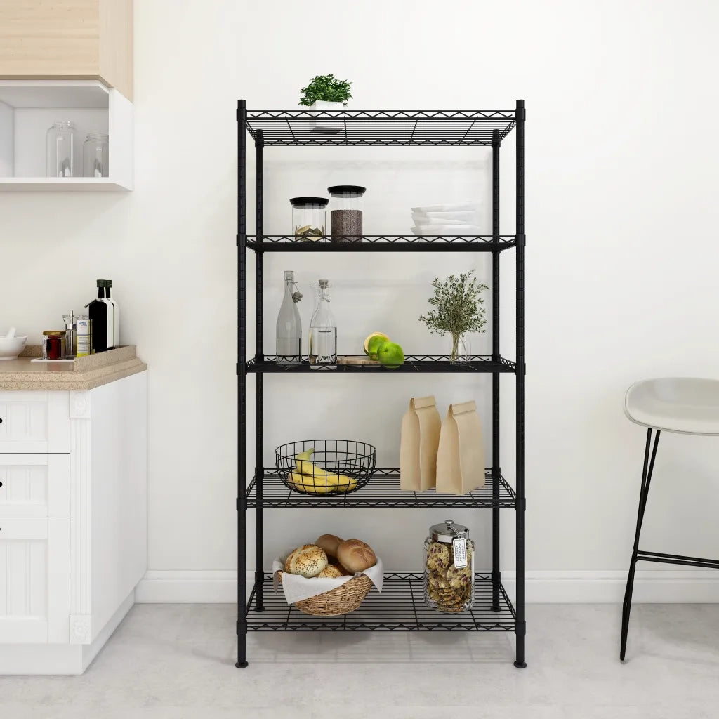 Scaffale a 5 Livelli 90x35x180 cm Nero 250 kgcod mxl 111647