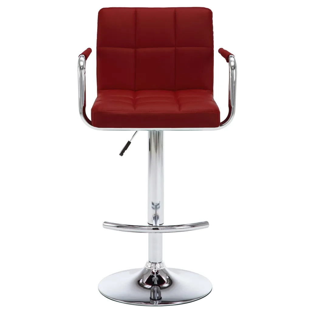 Sgabelli da Bar 2 pz Rosso Vino in Similpelle 323629