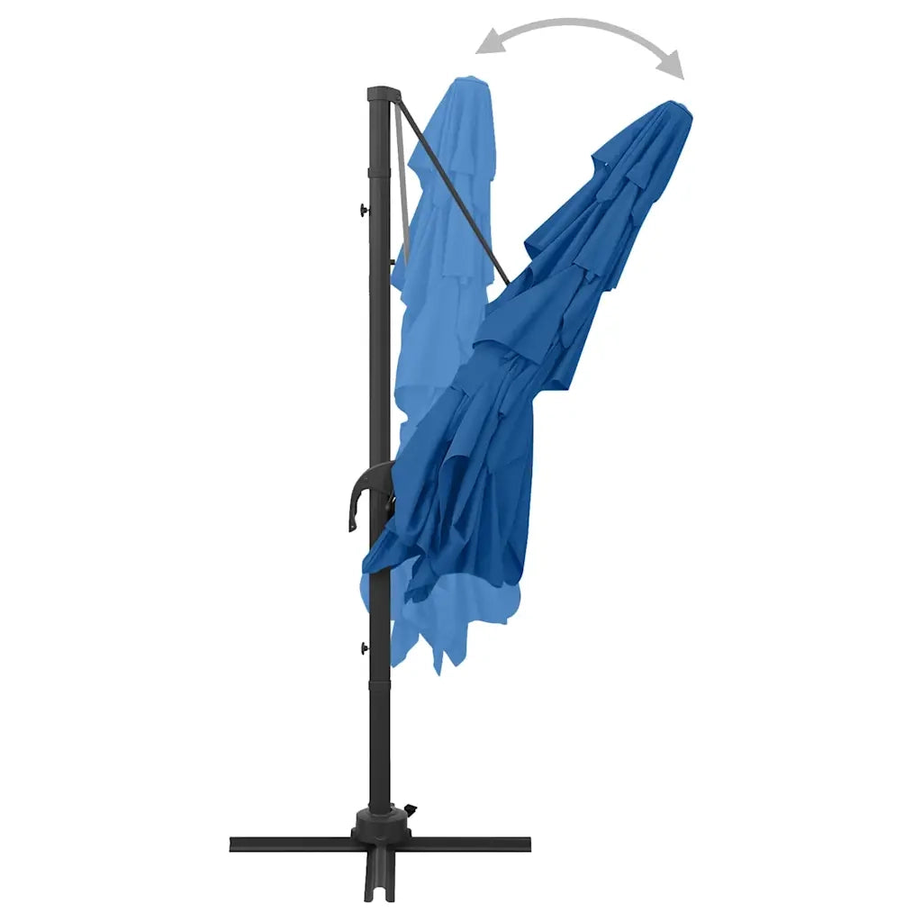 Ombrello | Parasolne a Sbalzo 4 Livelli Palo in Alluminio 250x250 cm Blu