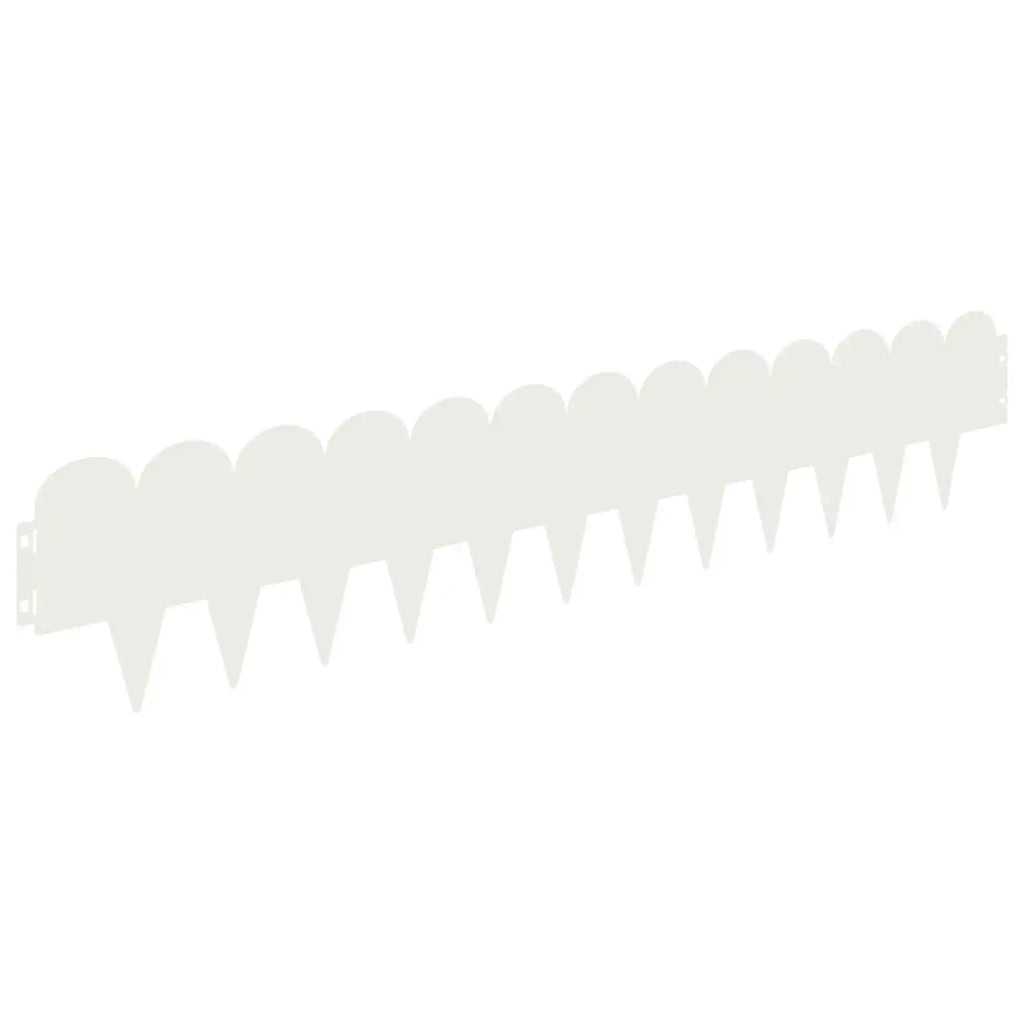 Bordura per Prato 10 pcs 103 x 20 cm Acciaio Bianco 8008675