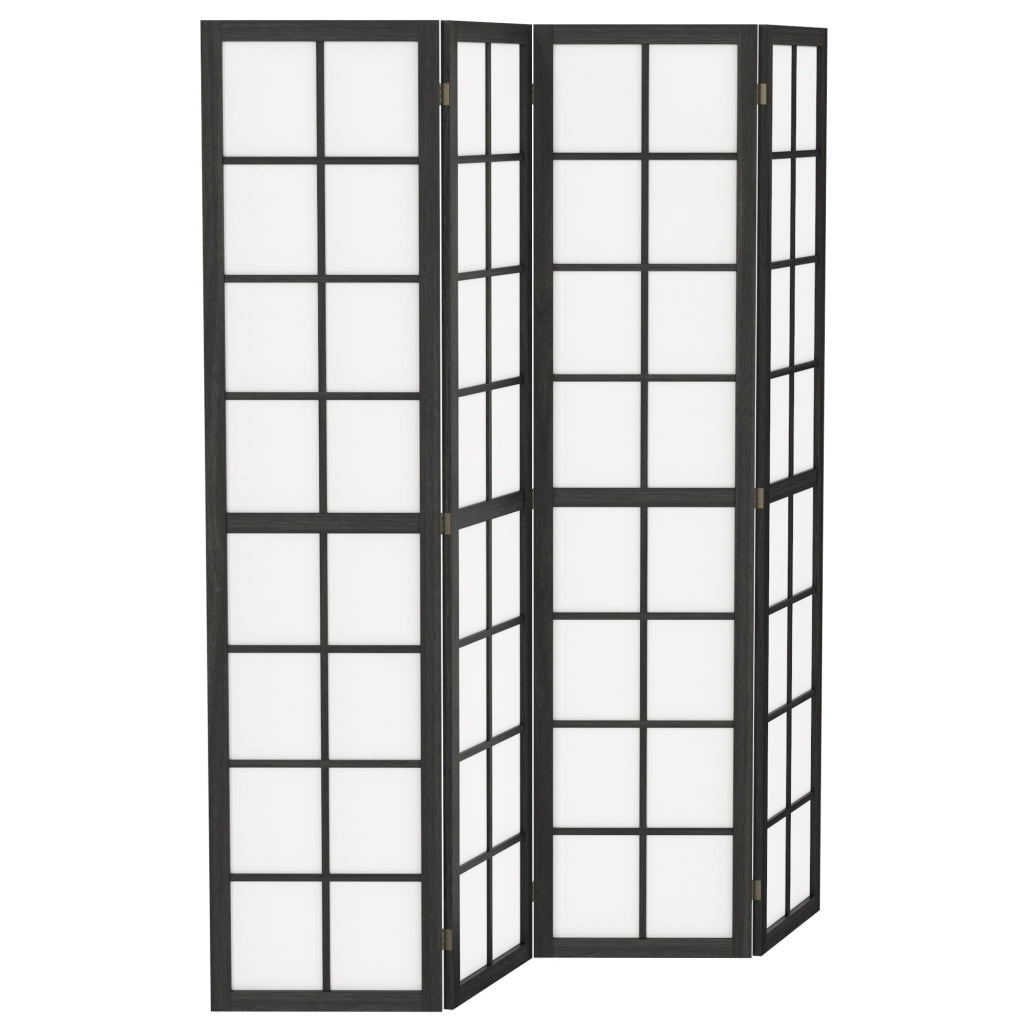 Paravento pieghevole 4 ante ¨C Minimal ¨C nero 160x170 cm