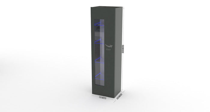 Vetrina 1 Anta 45x 34x162 cm Daiquiri Antracite Lucido