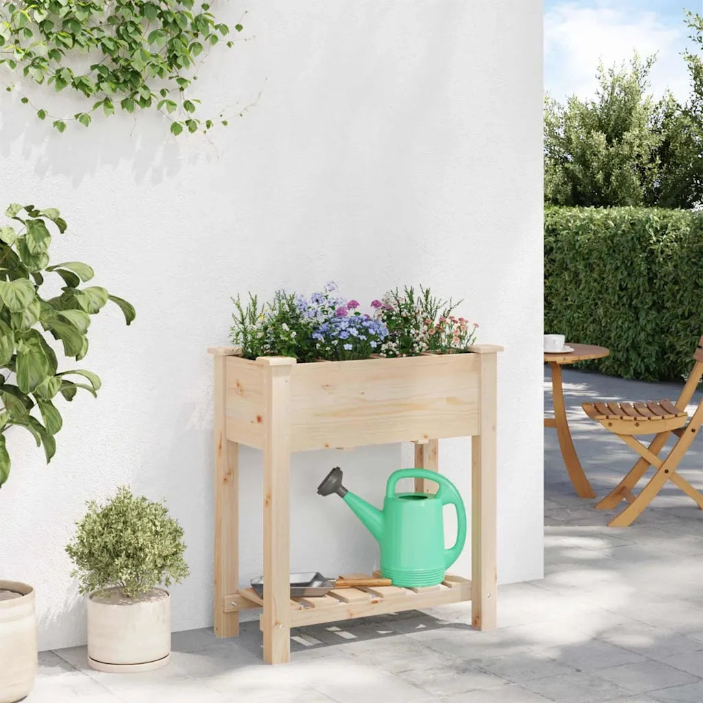 Vaso da giardino con lo scaffale Beige 71 x 37 x 76,5 cm 42006579