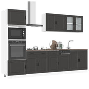 Set Mobili da Cucina 7 pz Porto Neri Legno Multistrato 3314752