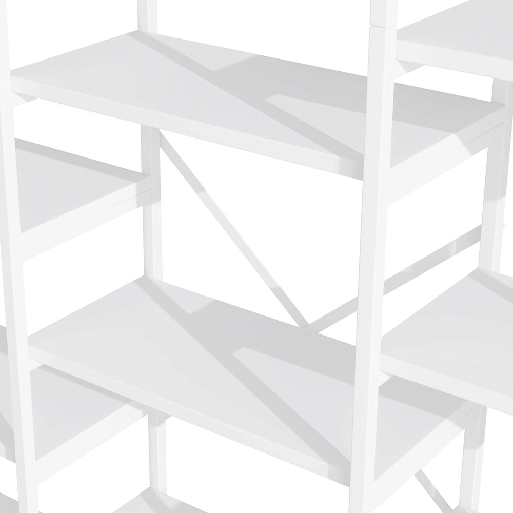 Scaffale moderno - Xylo - 160x30x180 cm - Bianco - Multiscomparti design rettangolare-curvo