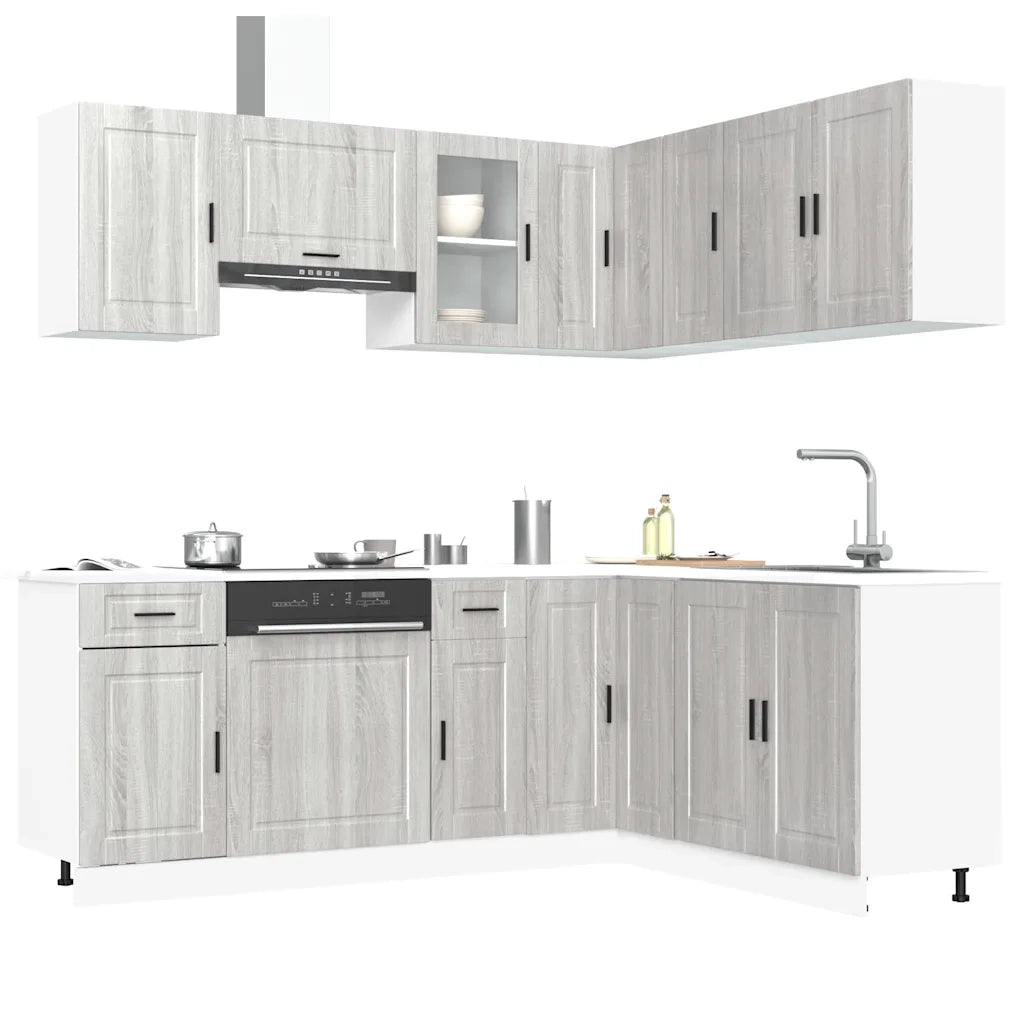 vidaXL Set Mobili da Cucina 11 pz Porto Grigio Sonoma in Truciolato