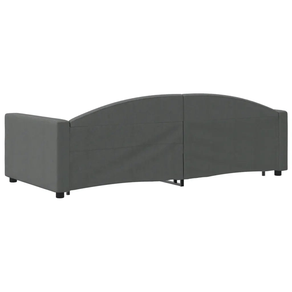 Divano Letto Estraibile Cassetti Grigio Scuro 90x200cm Tessuto