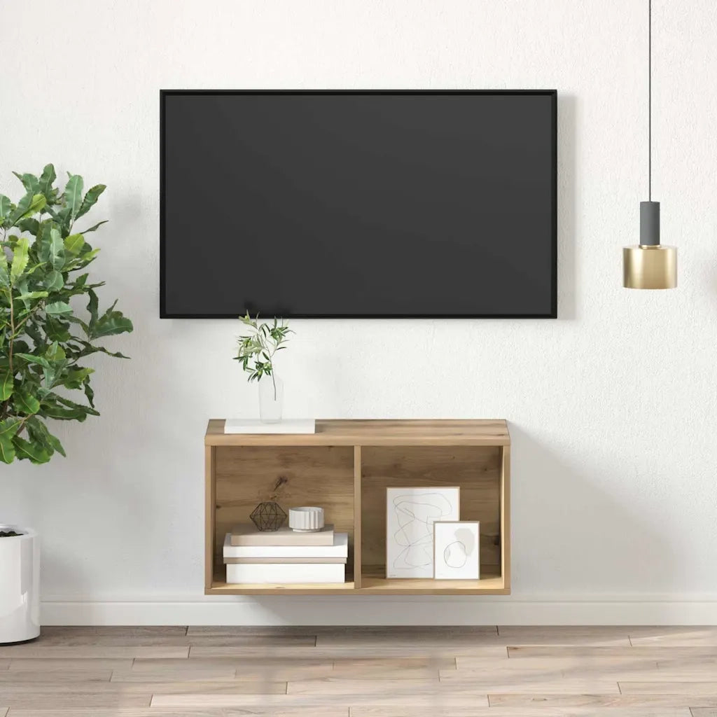 vidaXL Mobile TV da Muro rovere artigianale 37 x 37 x 72 cm