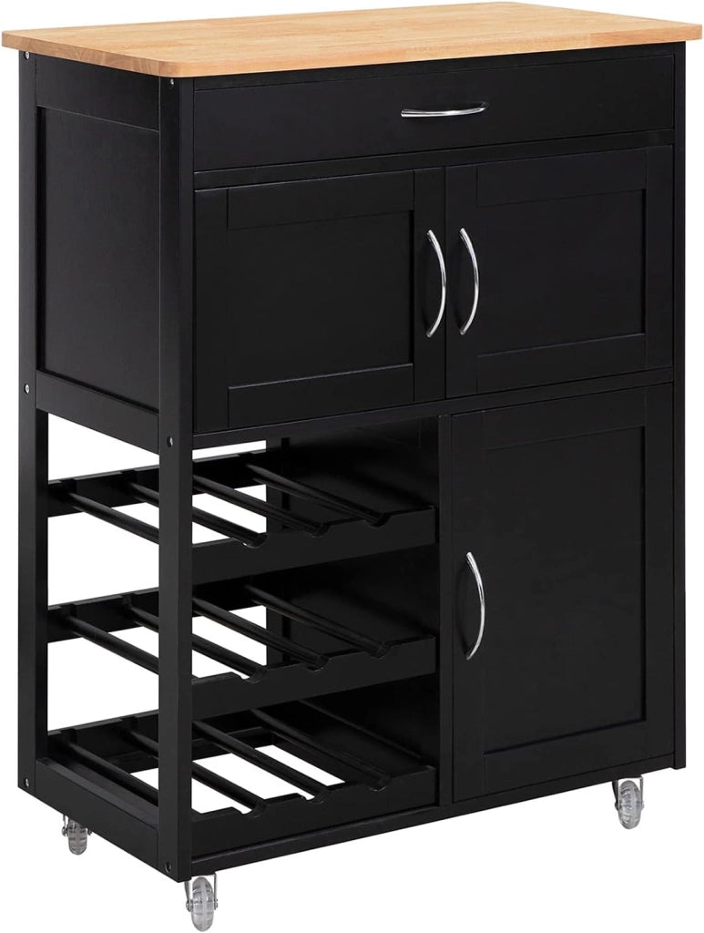 Mobile Cucina Salvaspazio con Ruote Carrello Cucina con Cassetti e Portabottiglie, Mobiletto Credenza credenza cucina per Cucina o Sala da Pranzo, Bianco 67x86x38cm FKW45-WN