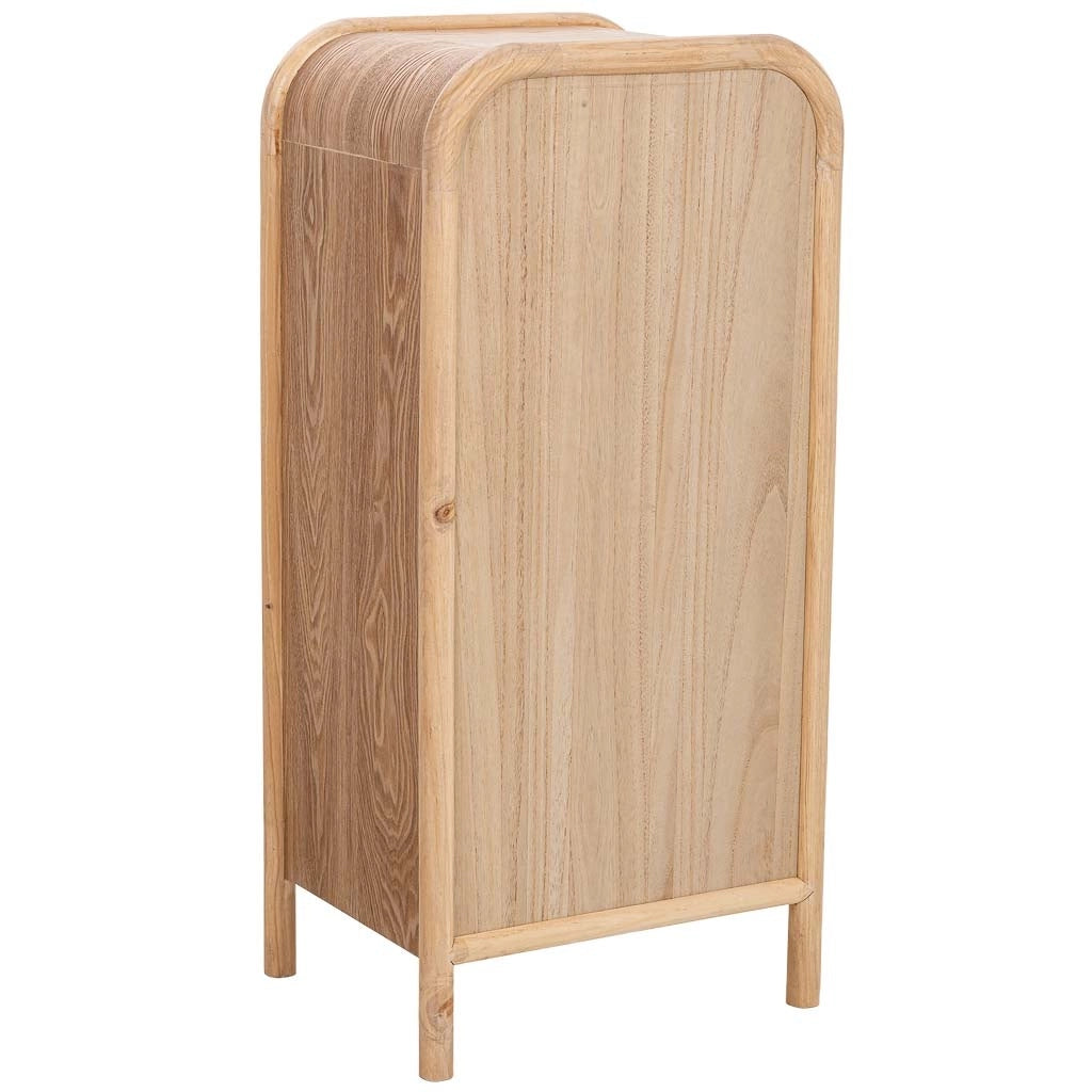 Cassapanca in legno e rattan marrone 46x37x100h cm