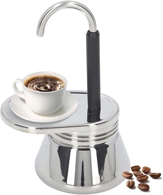 Caffettiera a stantuffo in acciaio inossidabile - 61 x 37 pollici - con camino singolo - mini cucina - tipo italiano - macchina per caffè