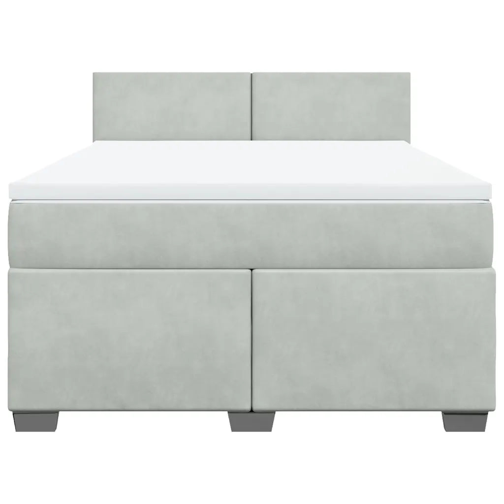 Giroletto a Molle con Materasso Grigio Chiaro 140x190cm Velluto 3288600