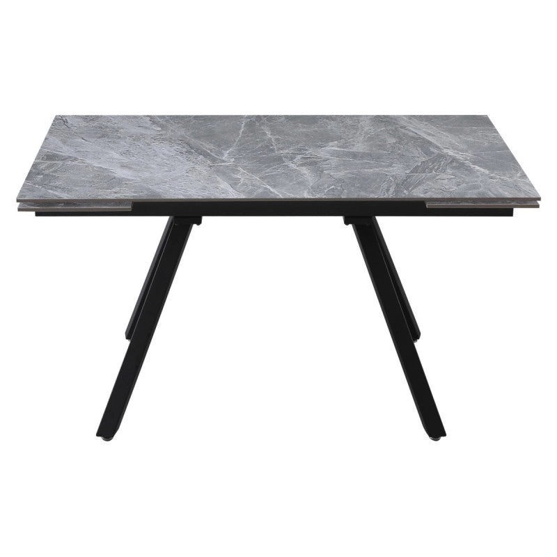 Tavolo Cooper 120(180)x80x76cm Top Ceramica Amica Grigio Marmorizzato Lucido