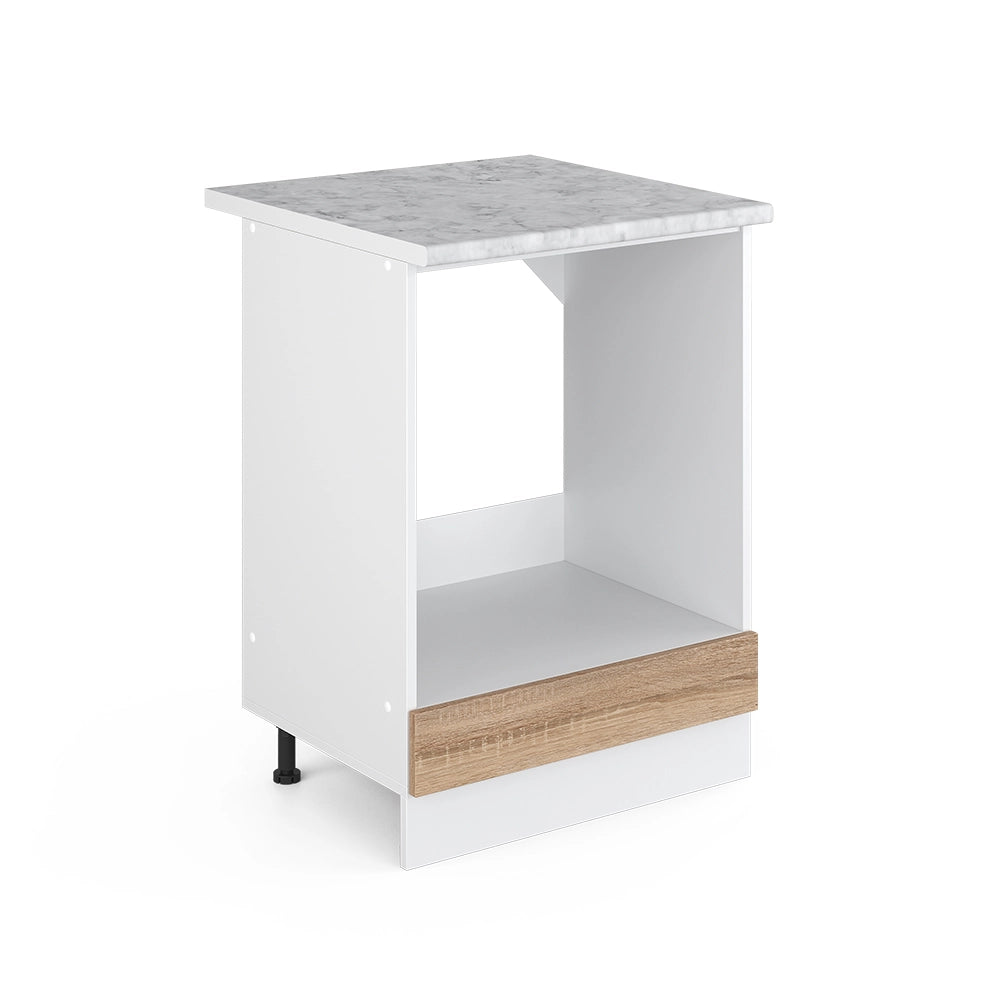 Mobile per forno da incasso R-Line Sonoma/Bianco 60 cm, PL Marmo Vicco