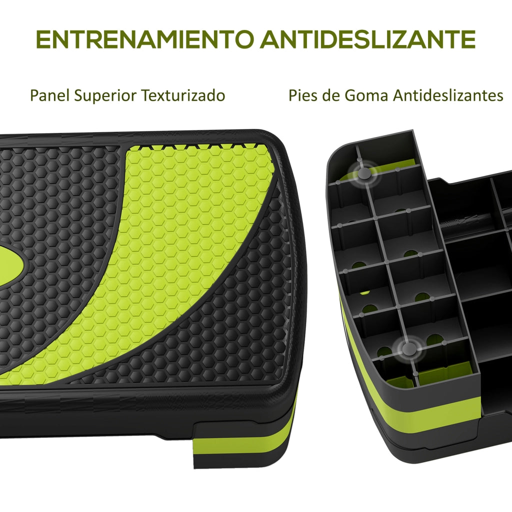 Step Aerobico Regolabile 3 Livelli ¨C zephmum ¨C Verde 80x31x20 cm