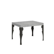 Tavolo allungabile 110/194x70 cm Paxon colore cemento gambe antracite