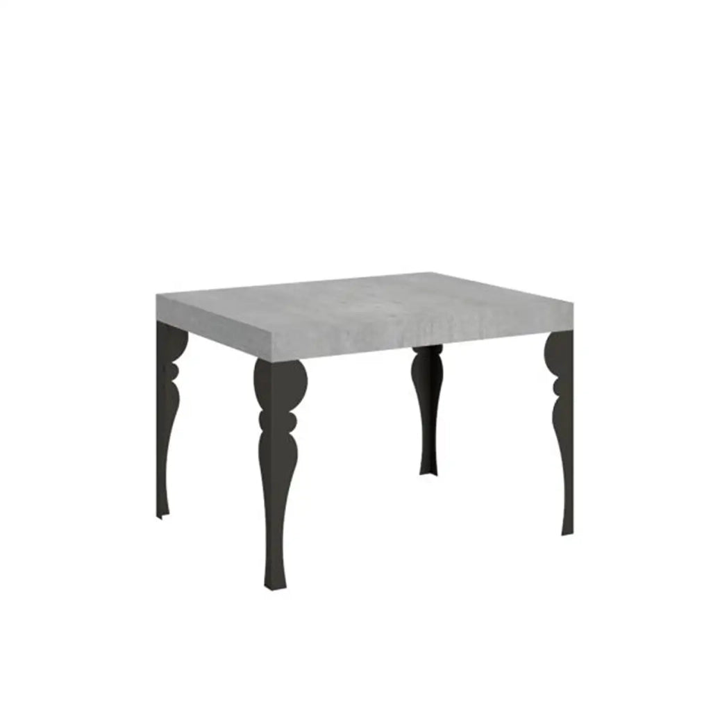 Tavolo allungabile 110/194x70 cm Paxon colore cemento gambe antracite
