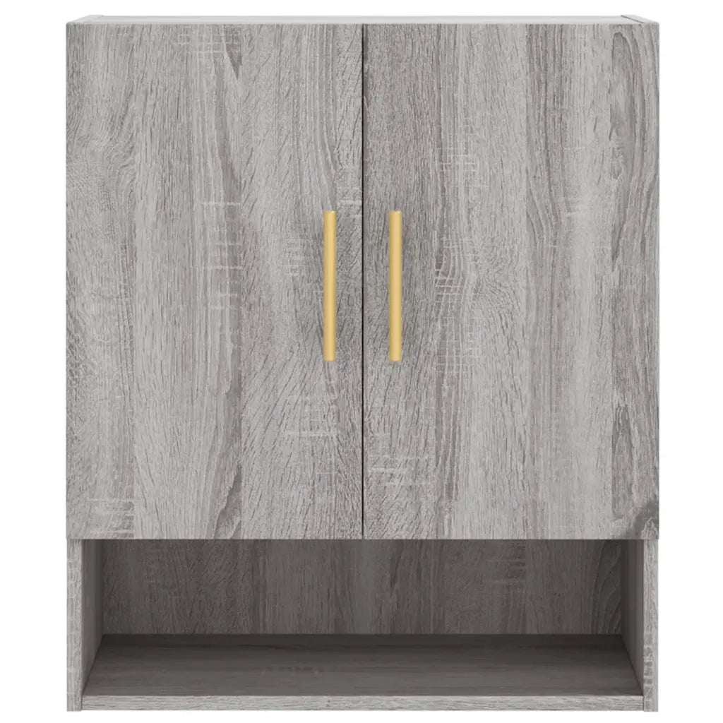 Mobiletto a parete moderno sospeso 60 x 31 x 70 cm pratico contenitore per arredamento d'interni in legno composito grigio 02_0048759