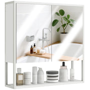 Mobile Bagno con Specchio e Armadietto ¨C zephmum ¨C 60x16x60 cm, Bianco