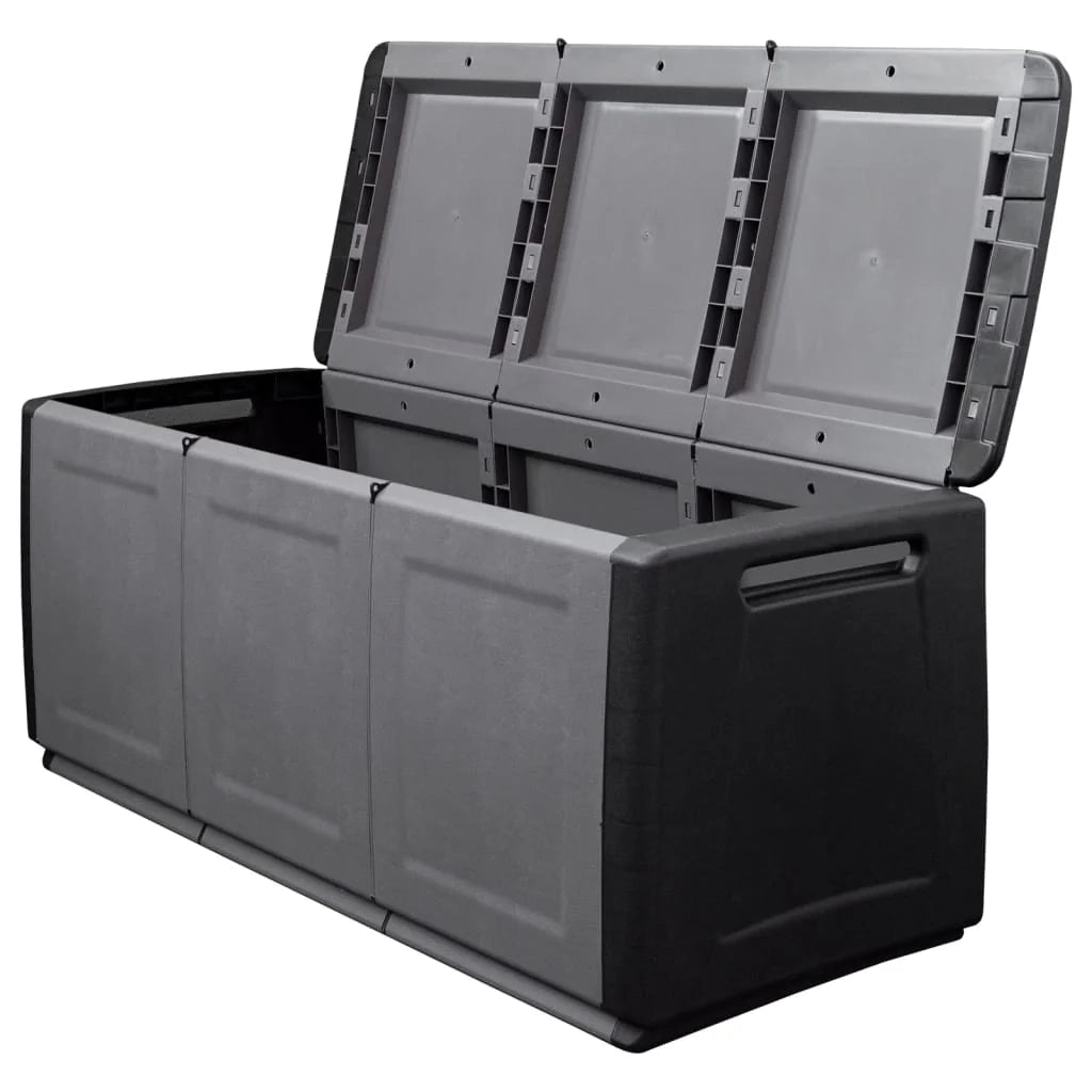 Baule portaoggetti per mobili da giardino 138 x 53 x 57 cm 330 litri grigio scuro nero 02_0013006