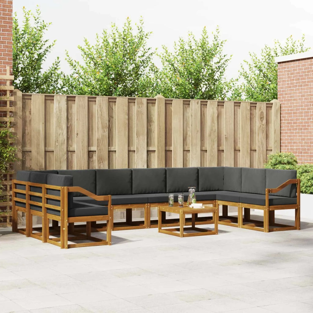 Set di divani da esterno 11 pcs Naturale e Antracite