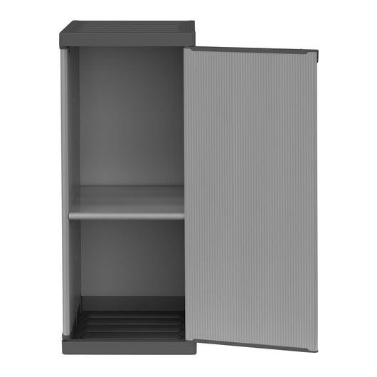 Armadio da Esterno 34x40x85 cm 1 Anta 1 Ripiano in Resina Grigio