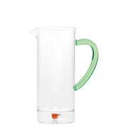 Teca Frutta Caraffa in Vetro Borosilicato Artigianale con Decorazioni Arancia a Doppiofondo per Servizio Tavola Design Elegante ed Esclusivo