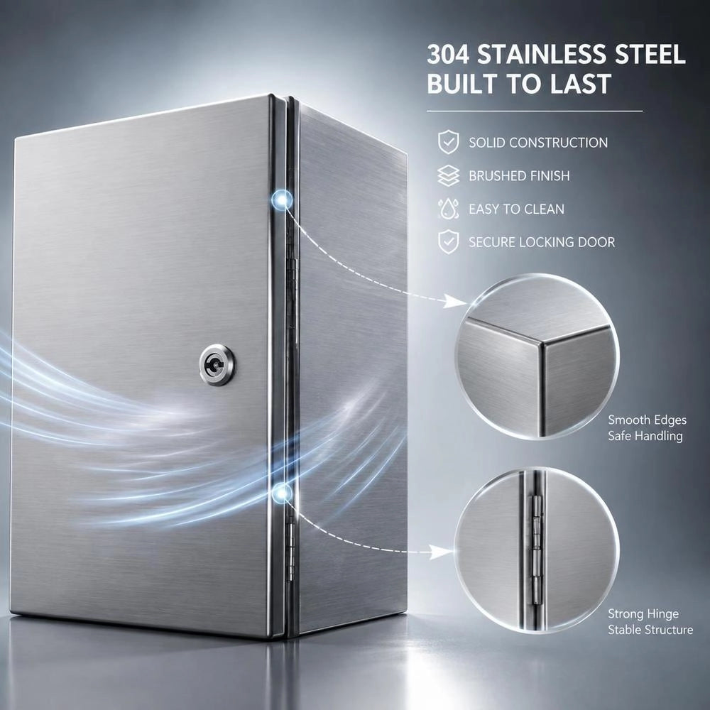 40x30x25 Cm Stainless Steel Electrical Enclosure IP66 Wall Mounting Box