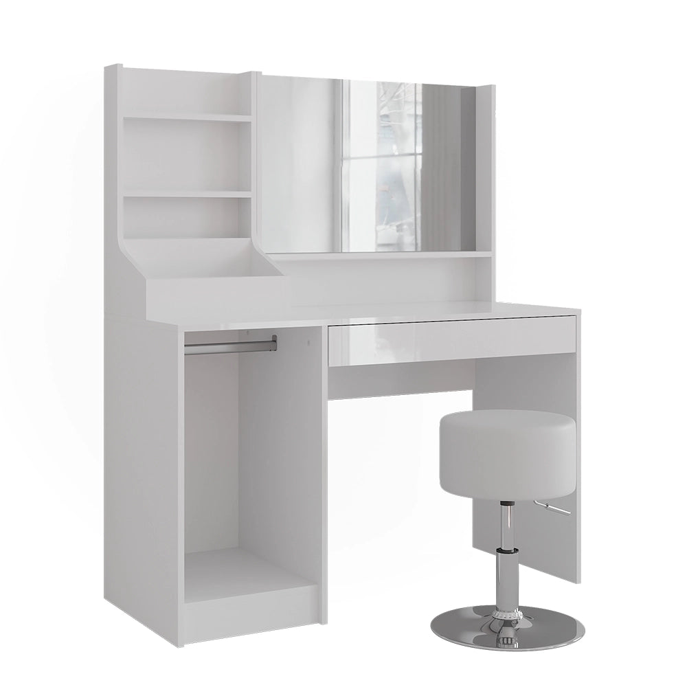Vicco Tavolo da toeletta Bianco/bianco lucido 119.8 cm 4 parti
