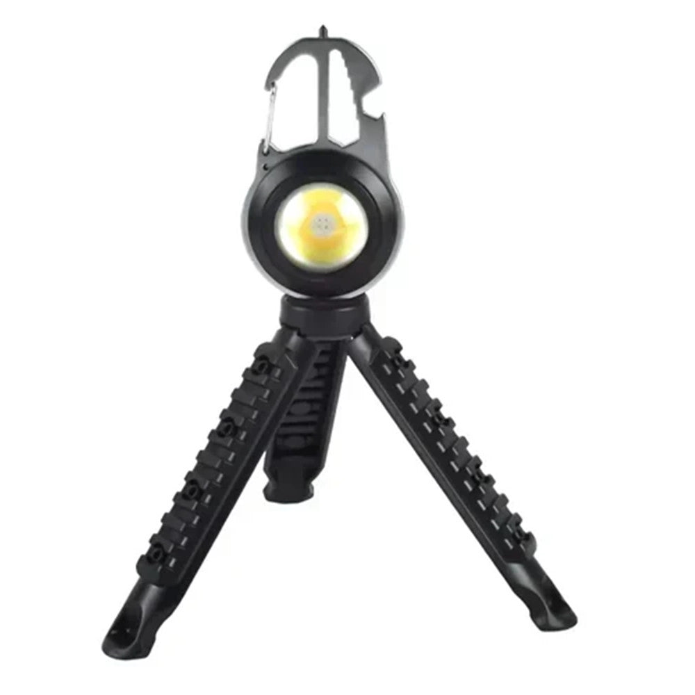 Trade Shop - Torcia Portachiavi Ricaricabile Cob Multiuso Con Treppiede Campeggio Escursionismo Q-cob07 -