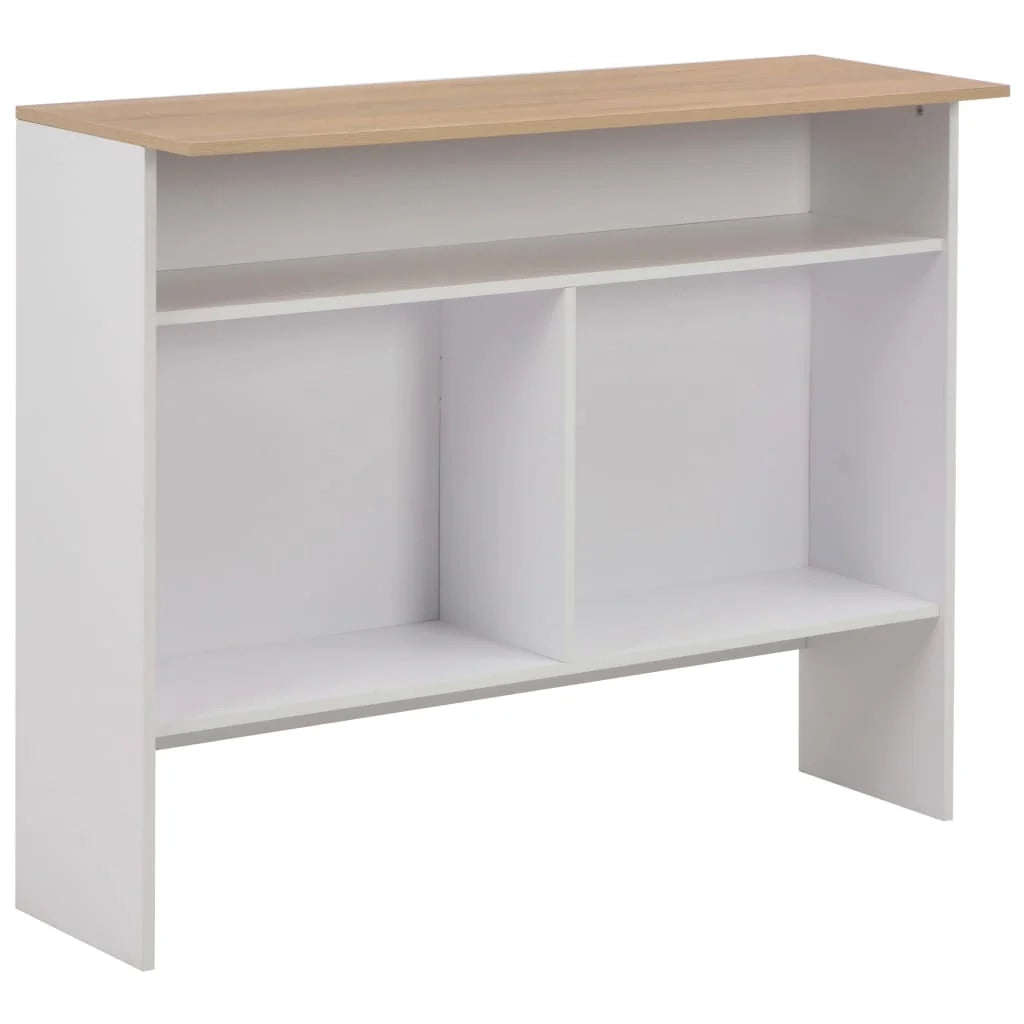 Tavolo alto da bar/bistrot con 2 piani bianchi 130 cm 0902037