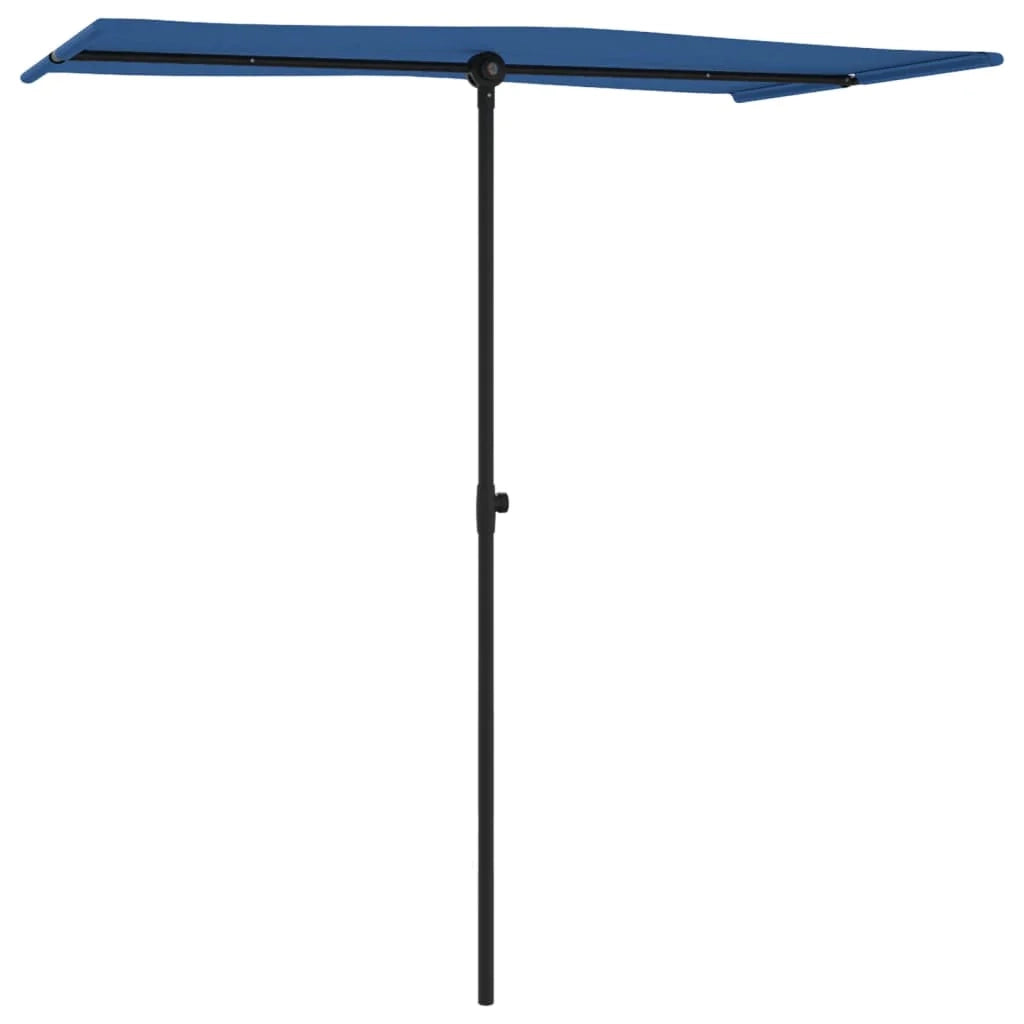 Ombrellone da esterno con palo in alluminio 180 x 130 cm azzurro 02_0008212