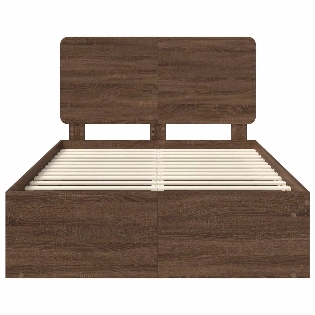 Struttura del letto Rovere Marrone 120 x 190 cm Pino massello 3412521