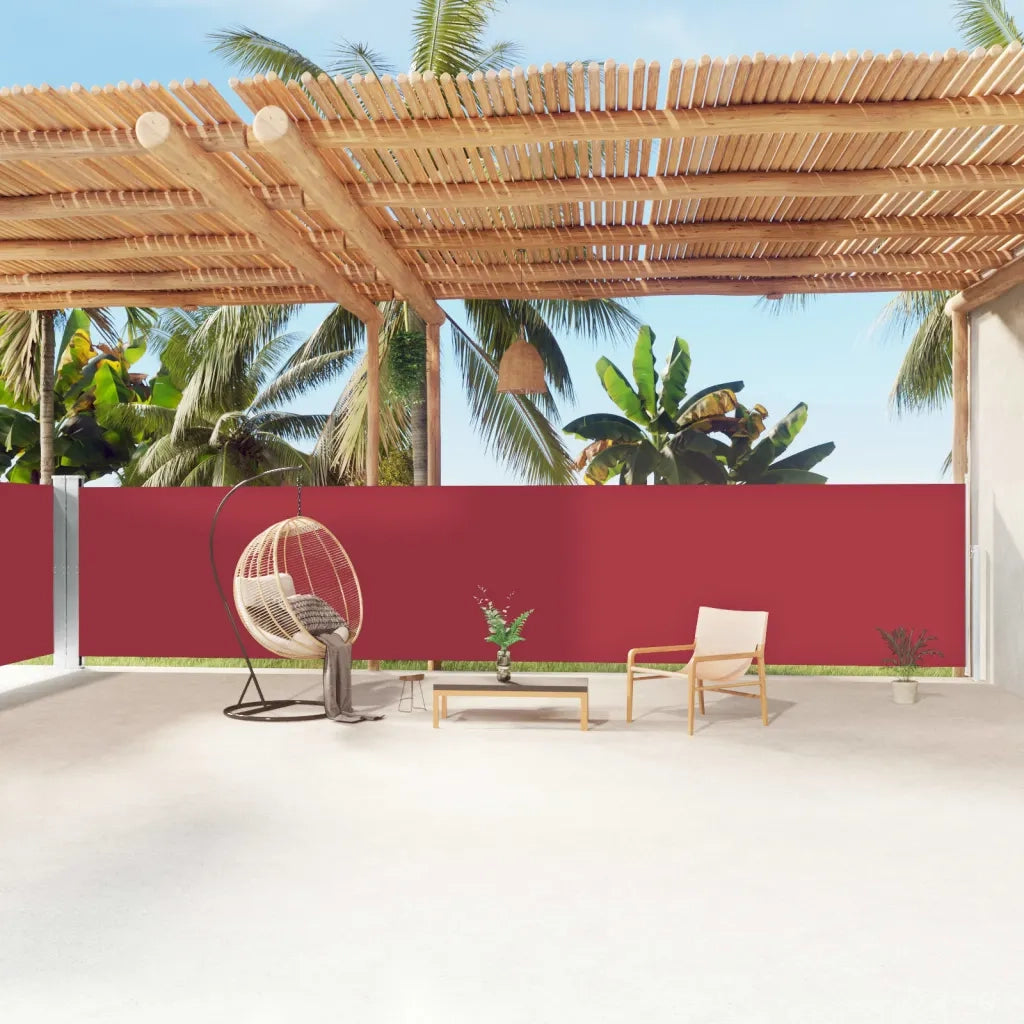 Tenda da Sole | Tenda parasole Laterale Retrattile Rossa 160x1200 cm