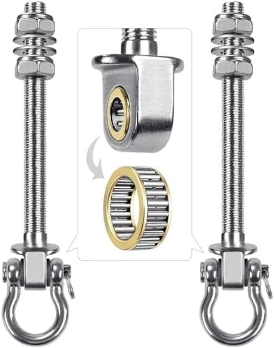 2 Hanger per Montaggio al soffitto, Carico Elevato, Acciaio Inox, Sacchetto di Regolazione per Ossatura, Supporto per Letto a Sospensione, 175 mm