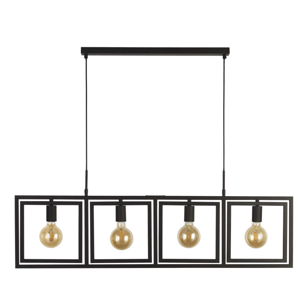 Lampada a sospensione Plaza 4Lt - Metallo nero opaco