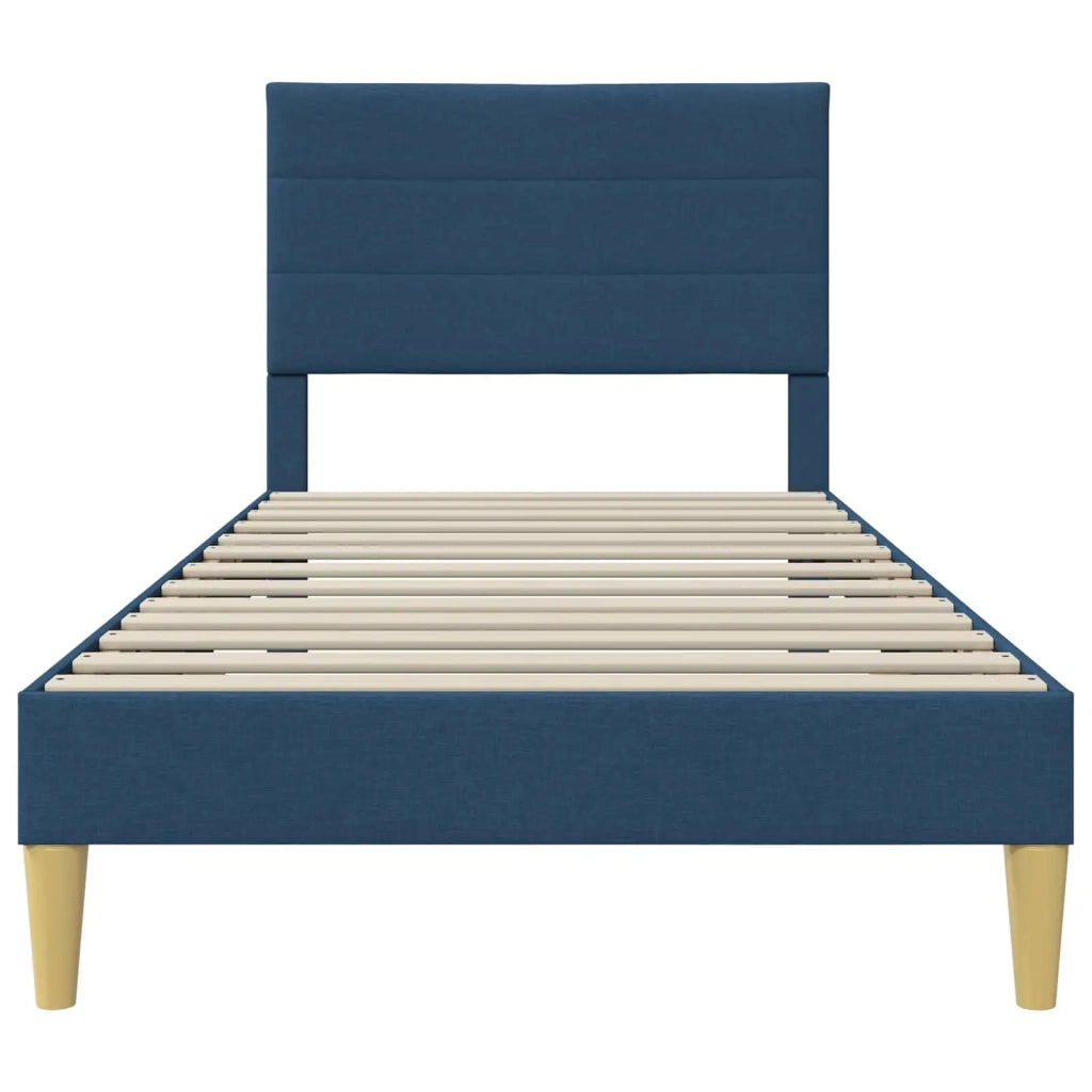 Struttura del letto con testiera Blu 90 x 200 cm Tessuto