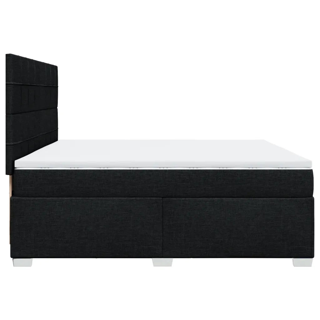 Giroletto a Molle con Materasso Nero 200x200 cm in Tessuto 3290597