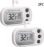 2 - Pannelli di termometro per cucina - Termometro per cucina digitale - Termometro per frigorifero - Termometro per frigorifero digitale - Termometro acqua resistente - Termometro magnetico - Bianco