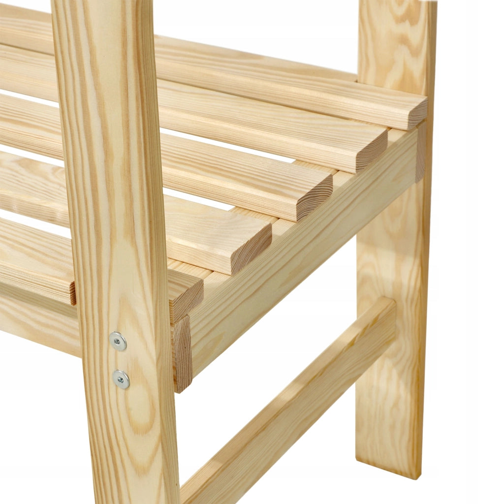 Panchina da giardino in legno KADAX con schienale, 119 cm, per giardino e terrazzo, colore naturale.