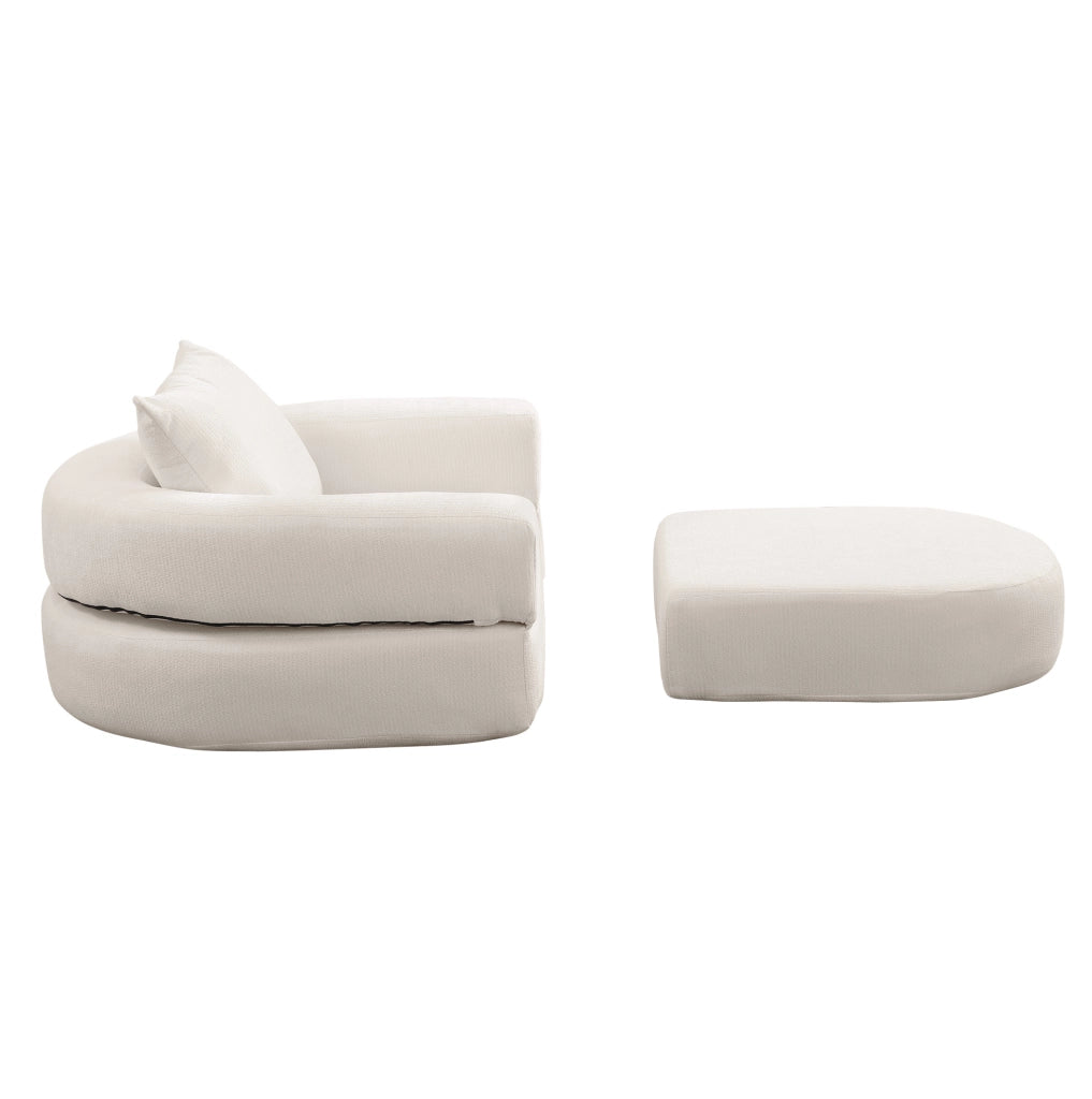 Divano modulare componibile in ciniglia beige HOMVRA
