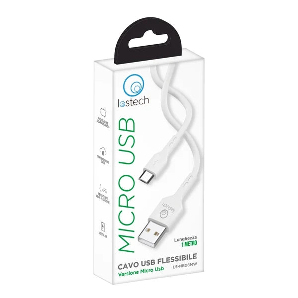 Flessibile Micro USB 1,0 m Bianco Cavo USB